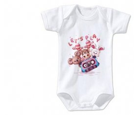 Body bébé Animaux rigolos let's play taille 3/6 mois manches Courtes