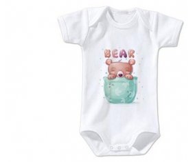 Body bébé Animaux rigolos Bear taille 3/6 mois manches Courtes