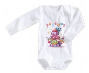 Body bébé Animaux rigolos Friends taille 3/6 mois manches Longues