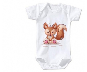 Body bébé Animaux rigolos Écureuil taille 3/6 mois manches Courtes