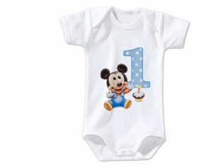 Body bébé Disney Mickey Numéro 1 anniversaire taille 3/6 mois manches Courtes