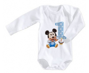 Body bébé Disney Mickey Numéro 1 anniversaire taille 3/6 mois manches Longues