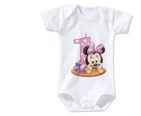 Body bébé Disney Minnie Numéro 1 anniversaire taille 3/6 mois manches Courtes