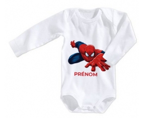 Body bébé Spiderman design-2 avec prénom taille 3/6 mois manches Longues