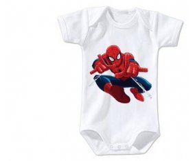 Body bébé Spiderman design-3 avec prénom taille 3/6 mois manches Courtes