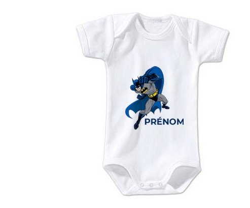 Body Bebe Personnalise Batman Design 2 En Coton