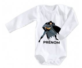 Body bébé Batman avec prénom taille 3/6 mois manches Longues