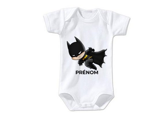 Body Bebe Personnalise Batman Kids Logo Design 4 Avec Prenom En Coton