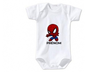 Body bébé Spiderman kids design-2 avec prénom taille 3/6 mois manches Courtes