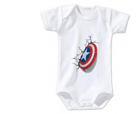 Body bébé Bouclier Captain America casse le mur taille 3/6 mois manches Courtes