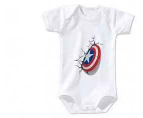 Body bébé Bouclier Captain America casse le mur taille 3/6 mois manches Courtes