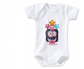 Body bébé Animaux rigolos Pinguin appareil photo taille 3/6 mois manches Courtes