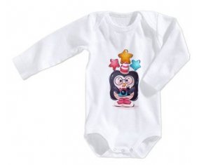Body bébé Animaux rigolos Pinguin appareil photo taille 3/6 mois manches Longues
