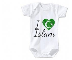 Body bébé I love islam taille 3/6 mois manches Courtes