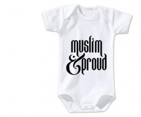 Body bébé Muslim and proud taille 3/6 mois manches Courtes