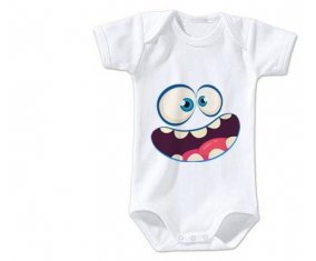 Body bébé Cartoon monstre visage design-1 taille 3/6 mois manches Courtes