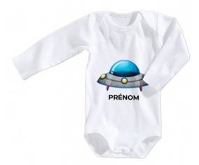 Body bébé Soucoupe volante toys Fusée avec prénom taille 3/6 mois manches Longues