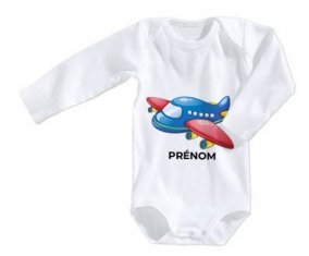 Body bébé Jouet toys Avion design-1 avec prénom taille 3/6 mois manches Longues