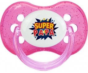 Super PAPA design-1 : Rose à paillette Tétine embout cerise
