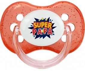 Super PAPA design-1 : Rouge à paillette Tétine embout cerise
