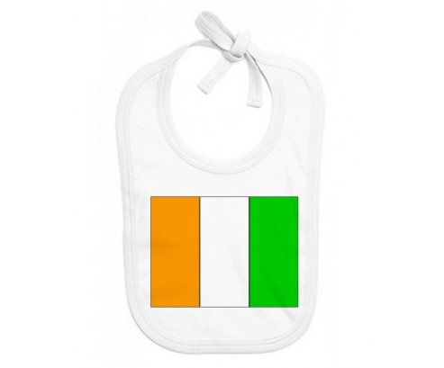 Bavoir bébé personnalisé Drapeau Côte d'Ivoire