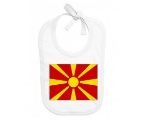 Bavoir bébé personnalisé Drapeau Macédoine du Nord