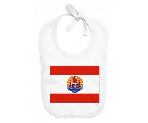 Bavoir bébé personnalisé Drapeau Polynésie française