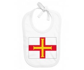 Bavoir bébé personnalisé Drapeau Guernesey