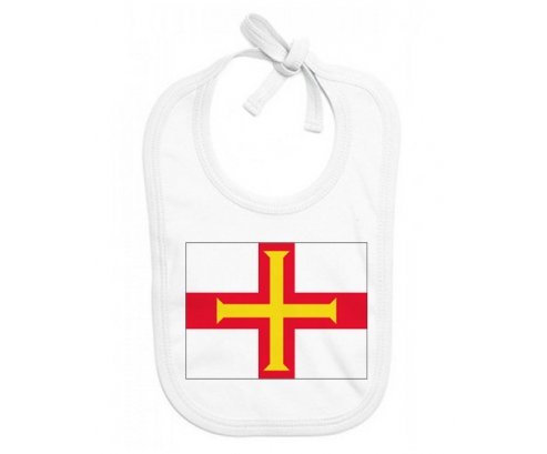 Bavoir bébé personnalisé Drapeau Guernesey