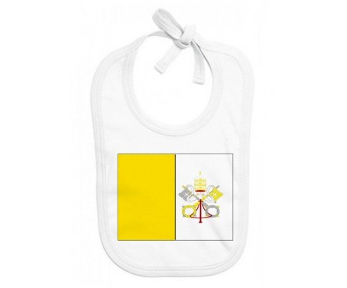 Bavoir bébé personnalisé Drapeau Saint-Siège
