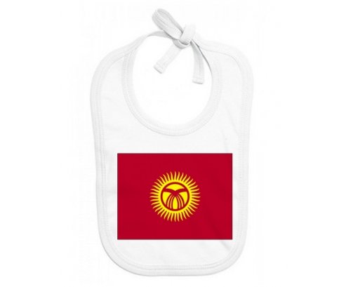 Bavoir bébé personnalisé Drapeau Kirghizistan