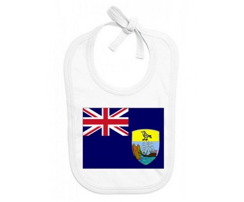 Bavoir bébé personnalisé Drapeau Sainte-Hélène