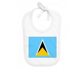 Bavoir bébé personnalisé Drapeau Sainte-Lucie