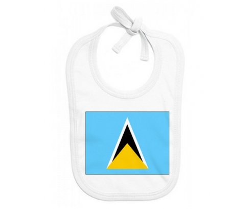 Bavoir bébé personnalisé Drapeau Sainte-Lucie