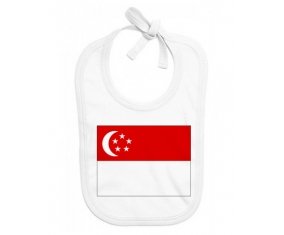 Bavoir bébé personnalisé Drapeau Singapour