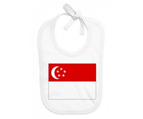 Bavoir bébé personnalisé Drapeau Singapour