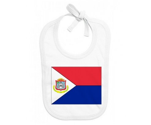 Bavoir bébé personnalisé Drapeau Sint Maarten