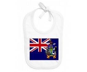 Bavoir bébé personnalisé Drapeau Géorgie du Sud et les Îles Sandwich du Sud