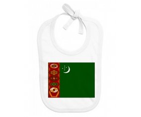 Bavoir bébé personnalisé Drapeau Turkménistan