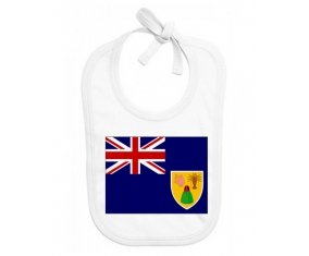 Bavoir bébé personnalisé Drapeau Îles Turques-et-Caïques