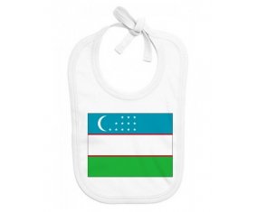 Bavoir bébé personnalisé Drapeau Ouzbékistan