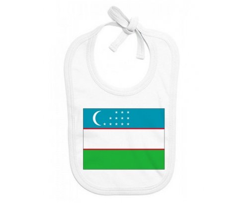 Bavoir bébé personnalisé Drapeau Ouzbékistan