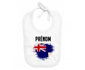 Bavoir bébé personnalisé Drapeau effet pinceau Anguilla avec prénom