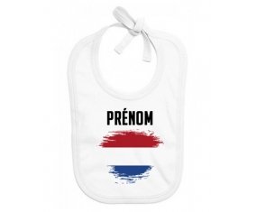 Bavoir bébé personnalisé Drapeau effet pinceau Saint-Eustache avec prénom