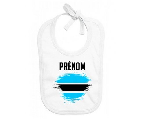 Bavoir bébé personnalisé Drapeau effet pinceau Bostwana avec prénom