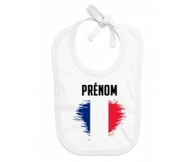 Bavoir bébé personnalisé Drapeau effet pinceau Guadeloupe avec prénom