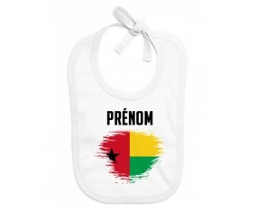 Bavoir bébé personnalisé Drapeau effet pinceau Guinée avec prénom