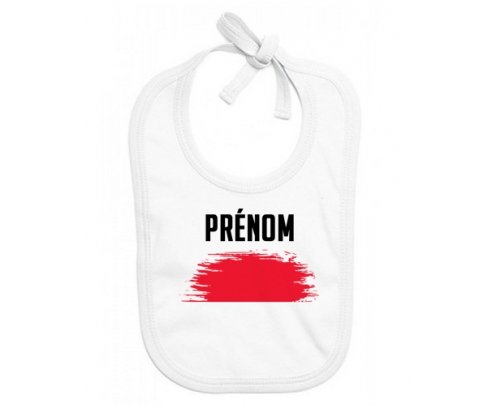 Bavoir bébé personnalisé Drapeau effet pinceau Monaco avec prénom