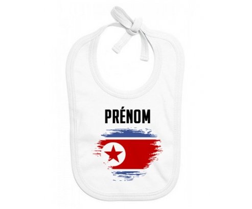 Bavoir bébé personnalisé Drapeau effet pinceau Irlande du Nord avec prénom
