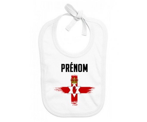 Bavoir bébé personnalisé Drapeau effet pinceau Îles Mariannes du Nord avec prénom